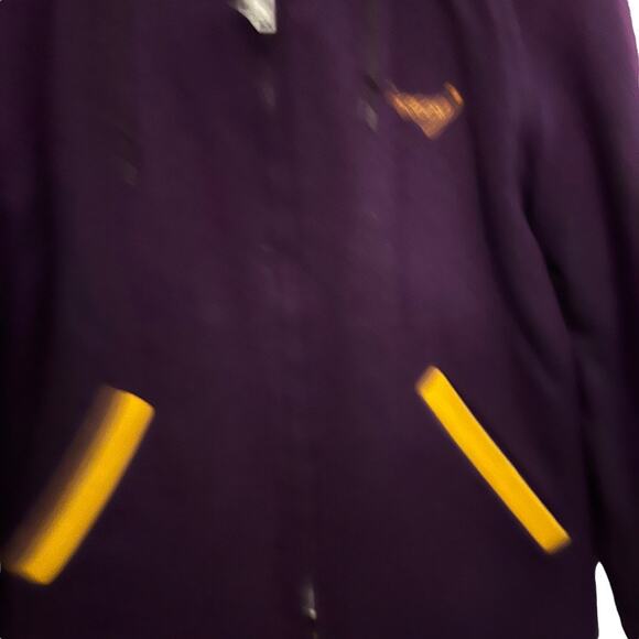 1989 Monroe Flag Twirler Varsity Letterman Jacket Tracy Purple Gold Size L XL - Picture 10 of 16